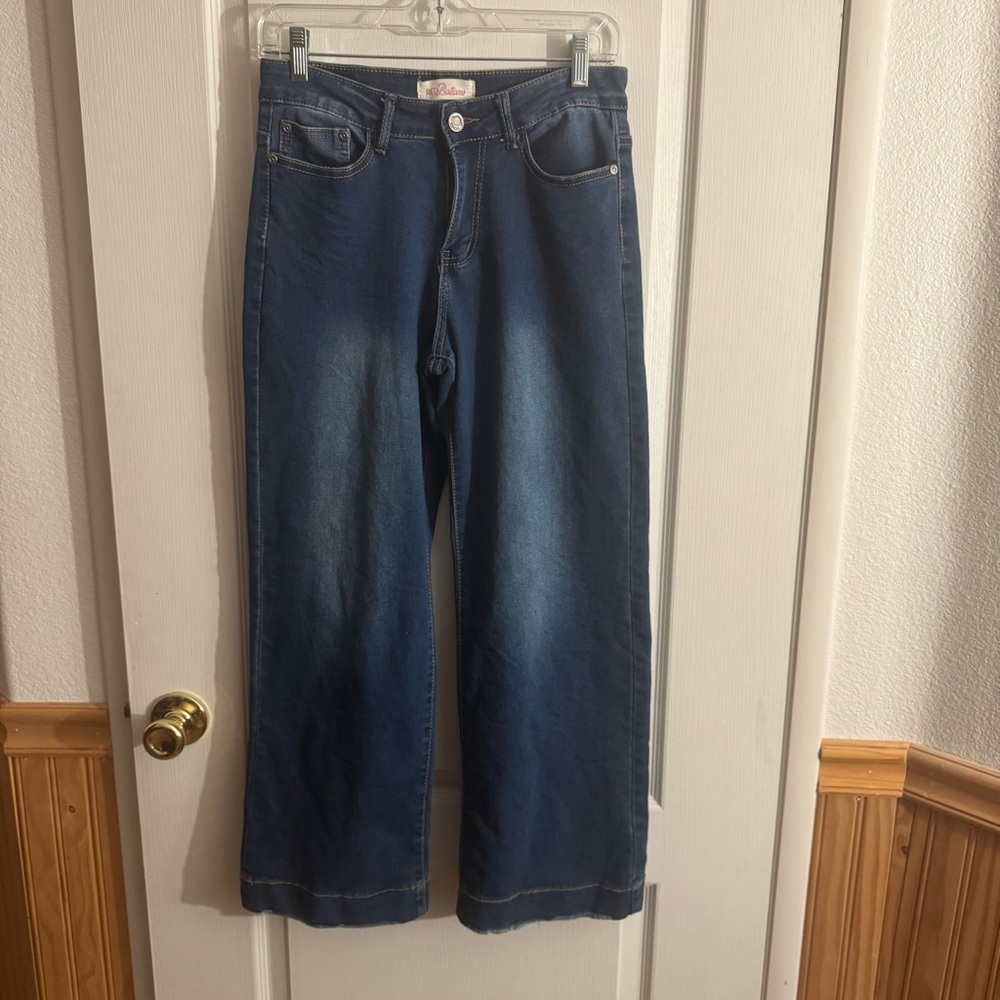 Red Bottoms Indigo Wide-Leg Jeans